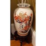 Red Lantern 14-Inch Cherry Blossom Porcelain Art