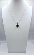 Impressive Huge Rare 12.85 Ct 14 Kt White Gold Plated Simulated Black Diamond Pendant w/Chain