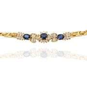 20k  Yellow Gold Natural Sapphire and Natural Diamond Bracelet