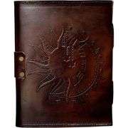 Handmade Brown Leather Journal Embossed Cover