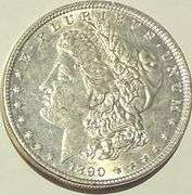 1890 BU Raw Frosty White Morgan Dollar.