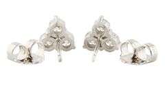 Platinum 1.65ctw Round Diamond Three Stone Stud Earrings