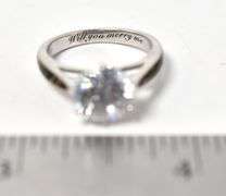 CZ Gemstone Camo Ring in Sterling Silver