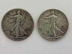 1943 & 1943 S Walking Liberty Half Dollars