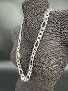 Men's 13.5mm .925 Sterling Silver Heavy Figaro Chain Cuban Link Italy Necklace 24"