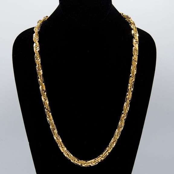 Huge 101 Gram 14 Kt Gold Plated Diamond Cut Rope Chain