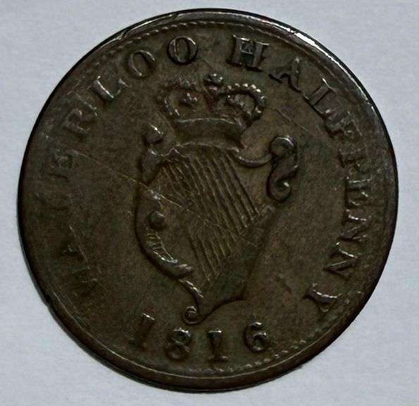1816 Wellington Canada Waterloo Half Penny