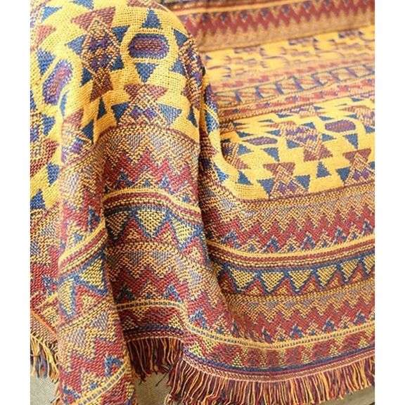 Aztec Throw Blanket Cotton Tapestry