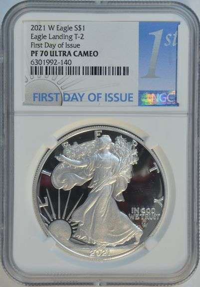 Flawless 2021-W $1 Silver Eagle. NGC PF70 Ultra Cameo, 1st Day Issue