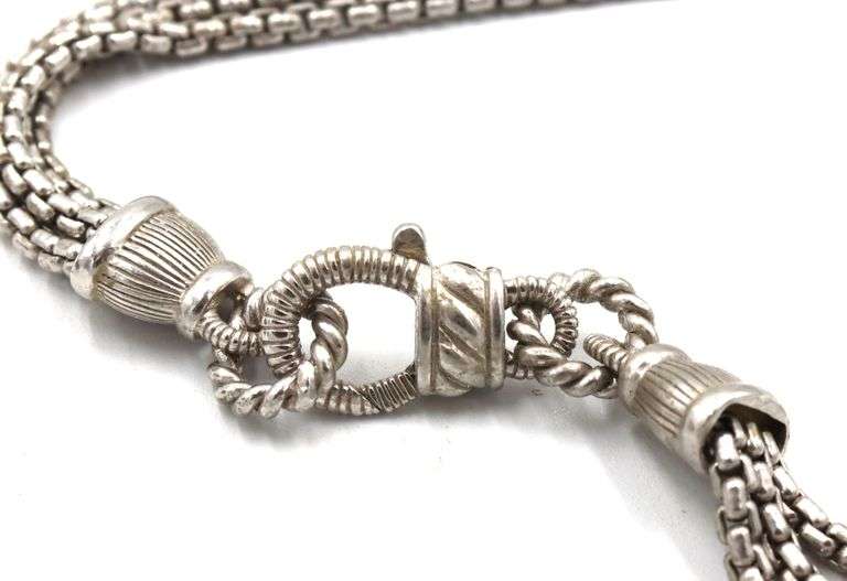 Judith Ripka crystal 3 row strand necklace