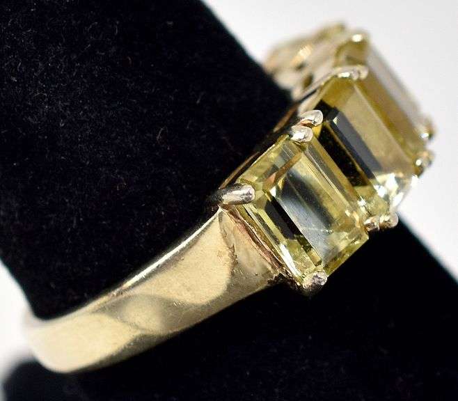 Citrine Gemstone Ring in Vermeil Sterling Silver