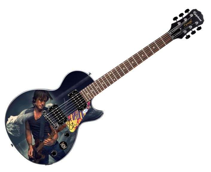 Keith Urban Signed Custom Epiphone "Dual Exposure" Graphics Guitar ACOA