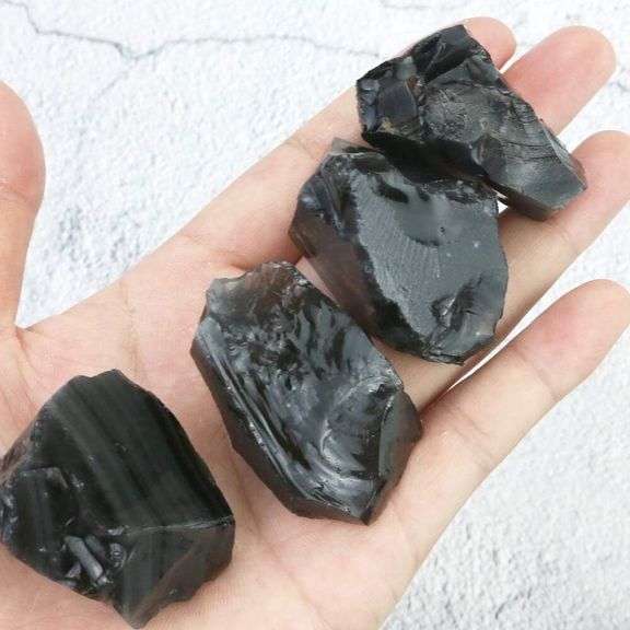 Rough Natural Black Obsidian Stones Raw Crystals