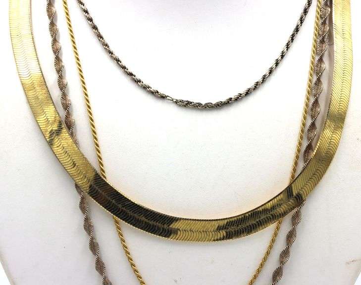 Group lot of 4 vintage 925 sterling silver necklaces