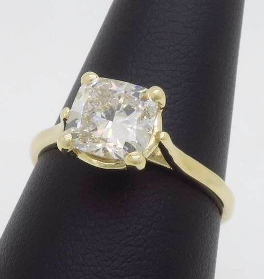 Certified 1.58CTW Cushion Cut Diamond Ring