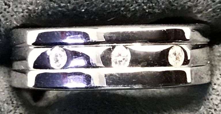 DAZZLING 14K WHITE GOLD NATURAL DIAMOND WEDDING BAND