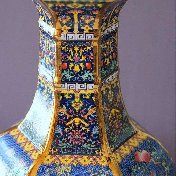 Blue Famille Rose Porcelain Vase
