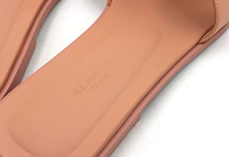 Hermes orange Joey Epsom calfskin oran sandals