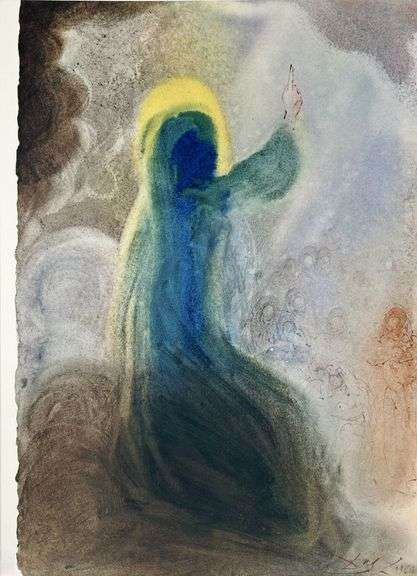 Highly Collectible and Rare Salvador Dali Original Lithograph from the 'Biblia Sacra' Suite