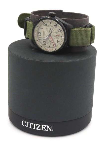 Citizen Eco Drive quartz chronograph military watch