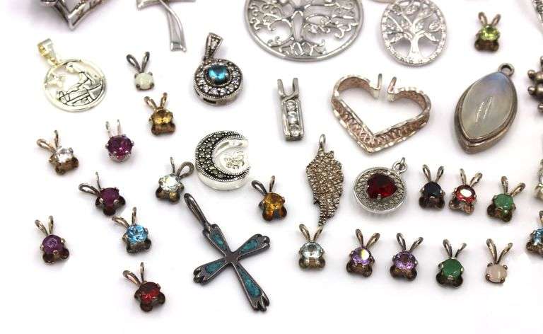 Lot of vintage 925 sterling silver pendants