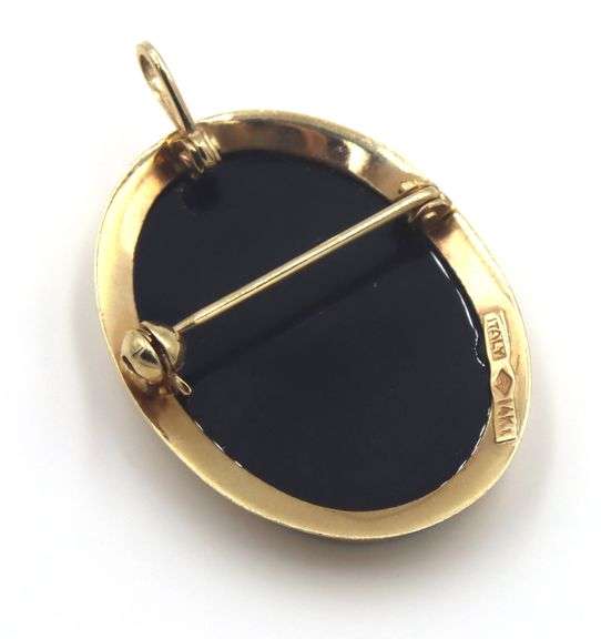 Stunning 14K YG Laser Cut Cameo Ring and Pendant