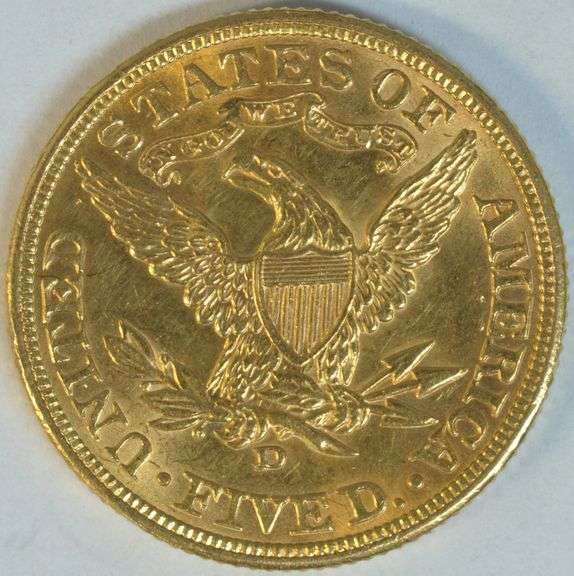 Real flashy BU 1907-D US $5 Liberty Gold Piece