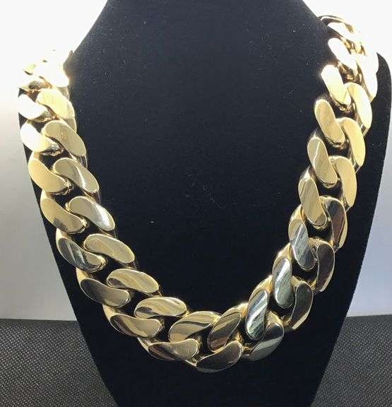 14K YELLOW GOLD SOLID CUBAN LINK CHAIN