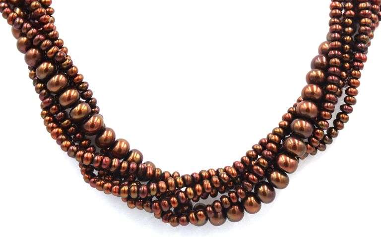 Honora pearl multi strand twisted necklace