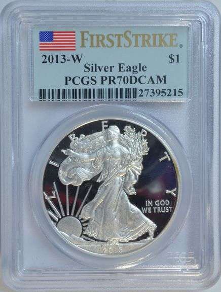 Flawless 2013-W $1 Silver Eagle. PCGS PR70DCAM First Strike