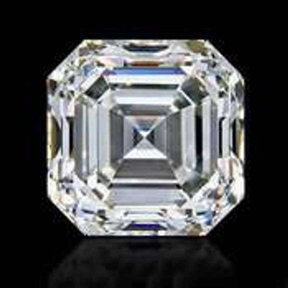 Large 5 Ct Sparkling Bright White Asscher Cut Simulated Diamond Solitaire