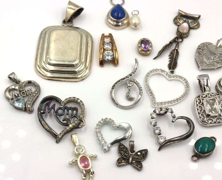 Group lot of Vintage 925 sterling silver pendants