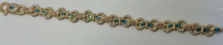 14K Yellow Gold Unisex Round Brilliant Cut Lab Diamond Bracelet