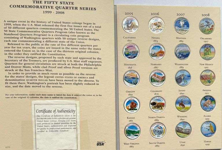 50 Enameled State Quarters Set 1999-2008