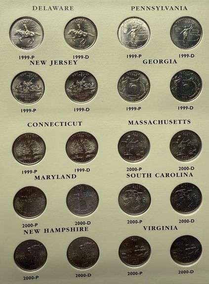 State Quarters BU Complete 1999-2009 in Littleton Archival Album.