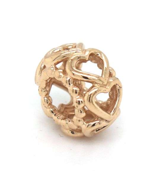 Pandora heart charm in 14kt yellow gold