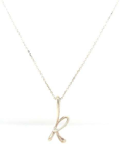 Tiffany & Co Alphabet letter K pendant on chain