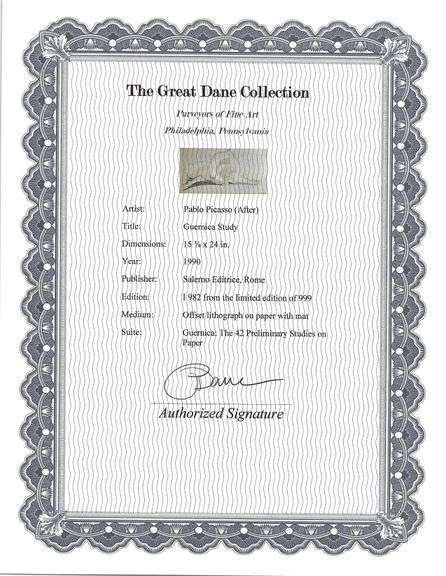 Exclusive Pablo Picasso Study For Guernica With Mat