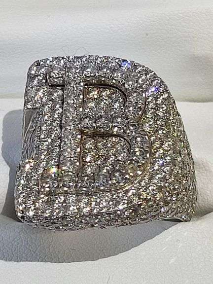 Investment! One of a kind Men’s 14K White Gold Diamond ring with Over 7CTW Natural Diamonds
