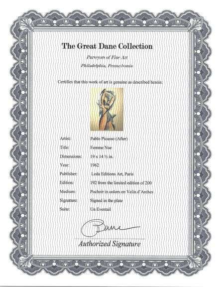 Collectible Pablo Picasso From 'Un Eventail' Suite