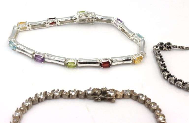 Group lot of 5 vintage 925 sterling silver bracelets