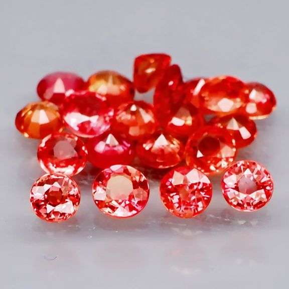 Intense! 2.94ct true Mandarin orange Sapphire set!!!