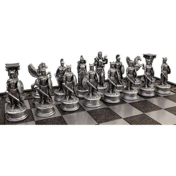 Hand-Painted Greek Mythology Chess Set