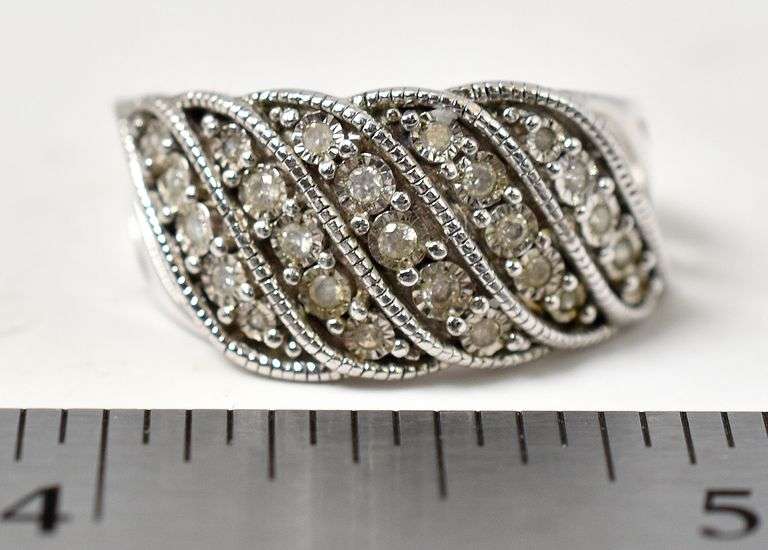 Diamond Band Ring in Sterling Silver