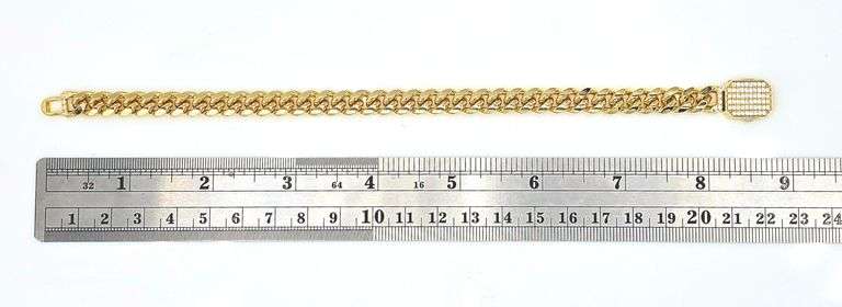 Beautiful 50 Gram Italian 14 K Gold Plated Link Bracelet