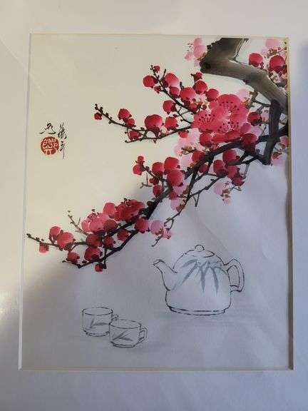 One Extremely Collectable Oriental Original Painting , 14x11 matted