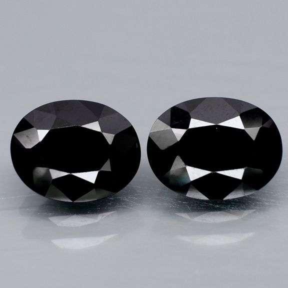 Matched! 13x10mm pair of all black Tektite weighing 13.52 carats!