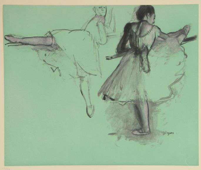 Extremely Rare Edgar Degas (after) Collotype Facsimile Drawing c. 1897