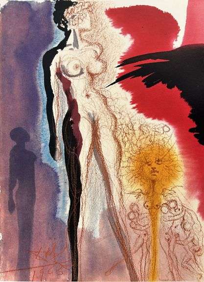 Highly Collectible and Rare Salvador Dali Original Lithograph from the 'Biblia Sacra' Suite