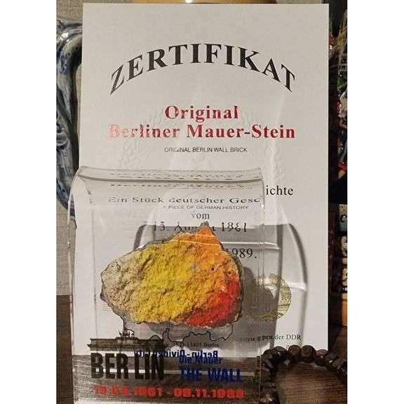 Authentic Berlin Wall Fragment with Certificate of Authenticity